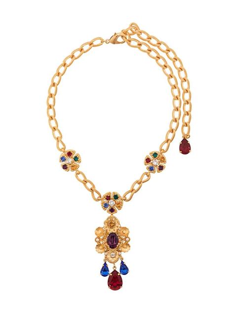 dolce gabbana necklaces|dolce gabbana gemstone necklace.